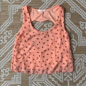 Peach color bird crop top